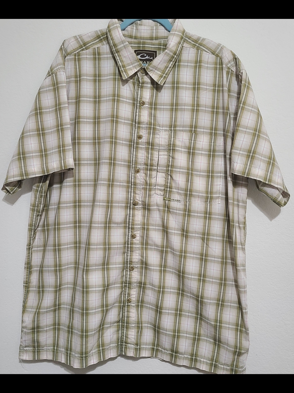 Drake Clothing Company Mens  Plaid Short-Sleeve Button-Up Shirt Sz XL Outdoor